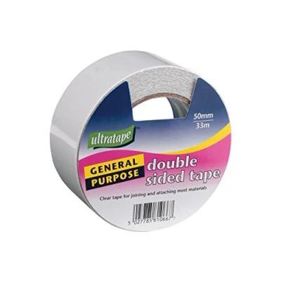 Image of General purpose double sides/sided clear sticky tape 50mm x 33m for office/craft
