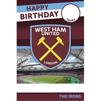Image of Football Personalised West Ham FC Birthday Card, Any Age Name Greeting Cards