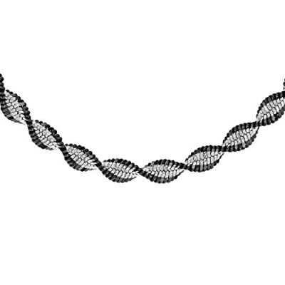 Image of Tuscany Silver Women&#039;s Sterling 4.1 mm Oxidised Satin Twist Chain Necklace of Length 41 cm