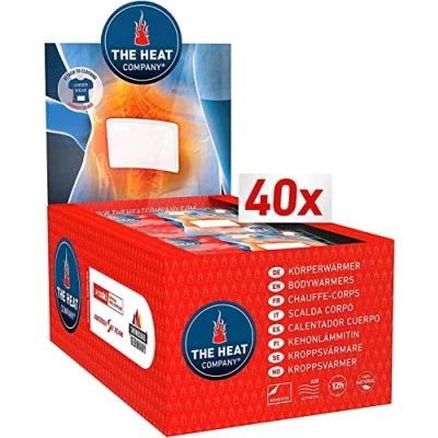 Image of THE Heat COMPANY Bodywarmer 40 Pieces EXTRA WARM Adhesive Warmer for Back and Neck 12 Hours Pleasant Warmth Instant Air Activated Purely Natural