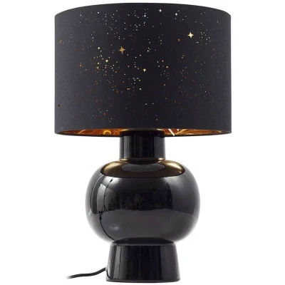 Image of Lindby table lamp Arved, black, textile, ceramic, 46 cm