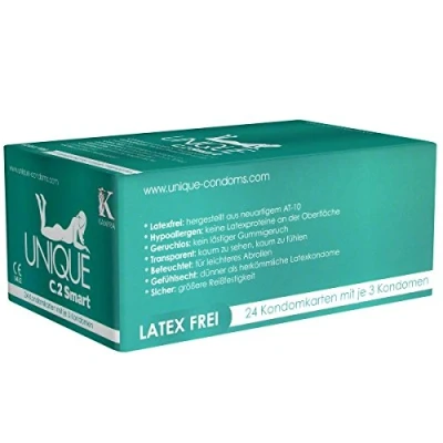 Image of Kamyra Unique C.2 Smart PRE ERECTION, latexfree condoms made of AT 10, even suitable with oil based lubes, 24 x 3 pc.