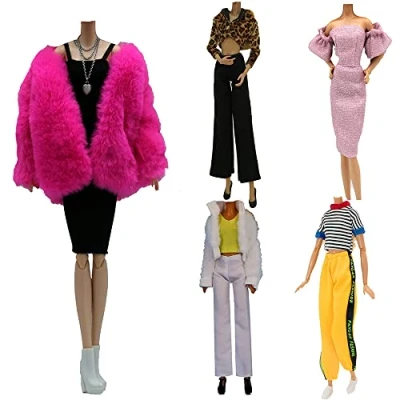 Image of Doll Clothes, Lance Home 5 Sets Fashion Outfits Autumn Dresses Spring clothes Sweater Pants Shoes Socks Bag For 29cm Dolls Accessories Baby Gifts (A)