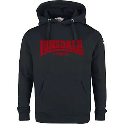 Image of Lonsdale Men&#039;s hooded one tone hoodie Black
