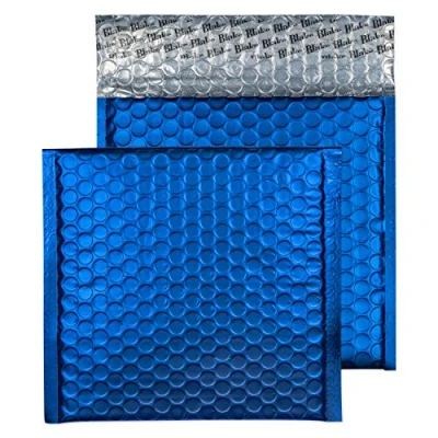 Image of Blake Purely Packaging CD 165 x mm Matt Metallic Padded Bubble Envelopes Peel and Seal (MTVB165) Victory Blue Pack of 100