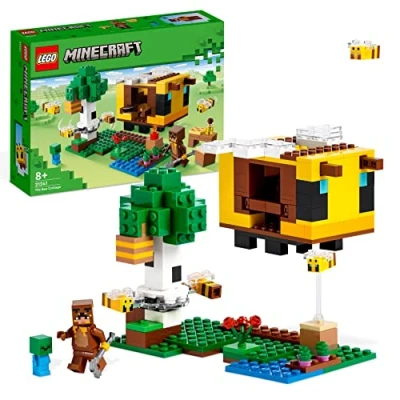 Image of LEGO 21241 Minecraft The Bee Cottage Construction Toy with Buildable House, Farm, Baby Zombie and Animal Figures, Birthday Gift Idea for Boys Girls