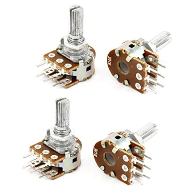 Image of Sourcingmap 4 Pcs 10K Ohm B10K 6 Pin Single Linear Taper Rotary Potentiometer
