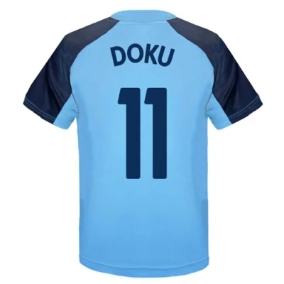 Image of Manchester City F.C. Boys Doku 11 Poly T Shirt Sky Blue 8 9 Years