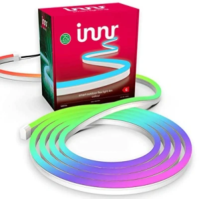 Image of Innr Outdoor LED Strip Light, Colour, 4m, Works with Philips Hue*, Alexa, Hey Google, SmartThings (Hub Required) Smart Lightstrip, 4 Meter, RGB, Waterproof, Up to 16 Million Colours, OFL 142 C