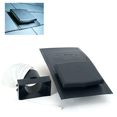 Image of 10K Slate Roof Tile Vent Ventilator &amp; Adapter Kit for Extractor fans, Soil Pipes