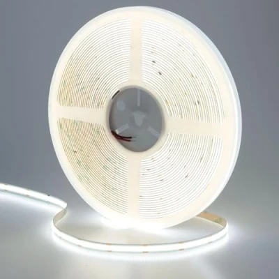 Image of GOMING 49.2ft/15M DC 24V COB LED Strip Light Cool White 6000K 5760LEDs CRI 93+ 11000lm Uniform Glow Not Waterproof IP20 Flexible Tape Lights for DIY Cabinet Bedroom Home Decor(No Power Supply)