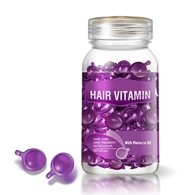 Image of Hair Vitamin Serum Capsule,Hair Treatment with Moroccan, Macadamia &amp; Avocado Oil, Vitamins A/C/E Restores Dry Frizzy Hair, Argan Oil for (Moroccn Oil)