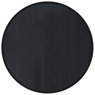 Image of vidaXL Rug Round Black100 cm Bamboo