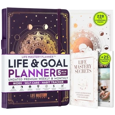 Image of Life Planner A 12 Month Journey to Crush Your Goals, Increase Productivity, Passion, Success &amp; Happiness Weekly Monthly Planner, Habit Tracker, Gratitude Journal Organizer, A5