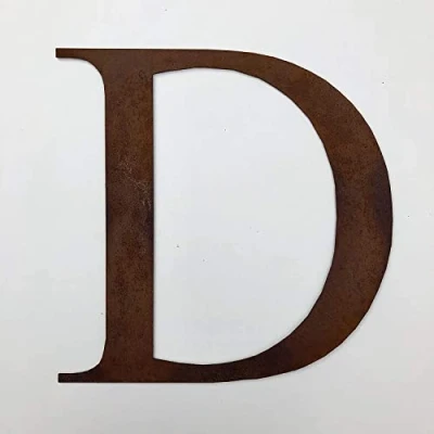 Image of Classic 12&quot; Tall Rusty Metal Letters, Personalised Signs And Gifts For The Home Garden Presents (Classic D)
