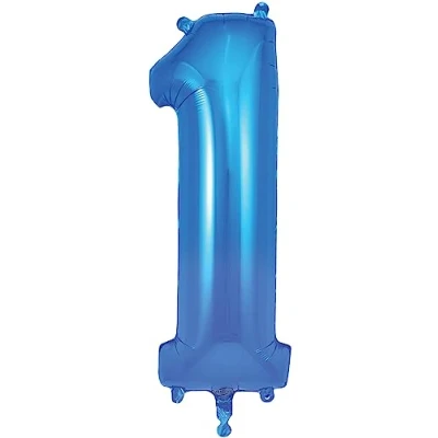Image of Oaktree UK 34&quot; Blue Number 1 Foil Balloon