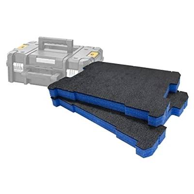Image of Shadow Foam TSTAK/ProStack Inserts [30mm Blue Twin Pack] Easy Peel for DeWalt TSTAK &amp; Stanley ProStack Boxes