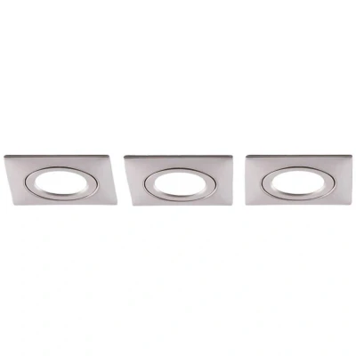 Image of Lindby LED downlight Andrej, angular, nickel, set of 3