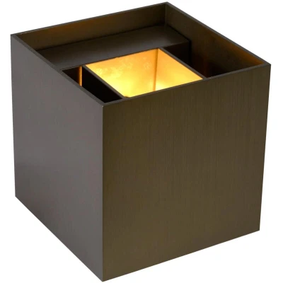 Image of Lucide Wall Light, Aluminum, 3.5 W, Coffee