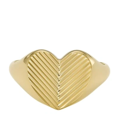 Image of Fossil Harlow Ring goldcoloured, Men&#039;s, Size: 56, Gold coloured