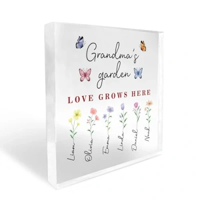 Image of Red Ocean Gift For Grandma Granny Nanny Nan Mum, Personalised Grandmas Garden, Birthday Nan, Thank You Gifts, Her Keepsake