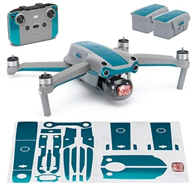Image of Wrapgrade Skin compatible with DJI Air 2S Accent Color B (CARIBBEAN BLUE)