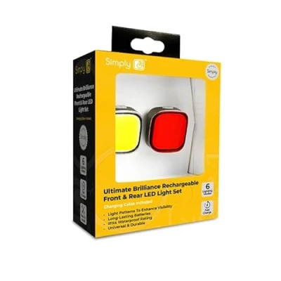 Image of 4x Simply Rechargeable 140 Chip High Bright Front and Rear Lights CC028