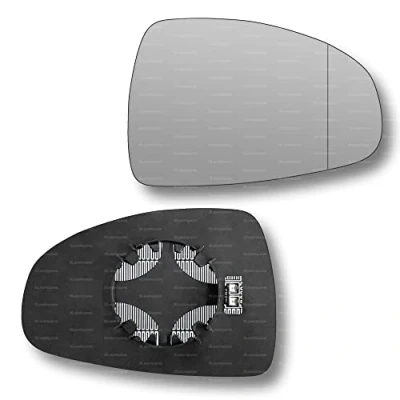 Image of Less4spares Replacement Wing Mirror Glass Right Compatible with Audi A1 2010 2018 CLIP ON Driver Off side Heated Blind Spot