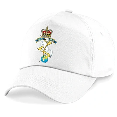 Image of PSave Royal Electrical &amp; Mechanical Engineers REME Insignia Embroidered Baseball Cap British Army Military Embroidery (White)