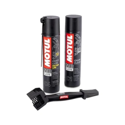 Image of Chain Lubricating Cleaner Kit Motul C4 400 ml + C1 Cleaning Brush