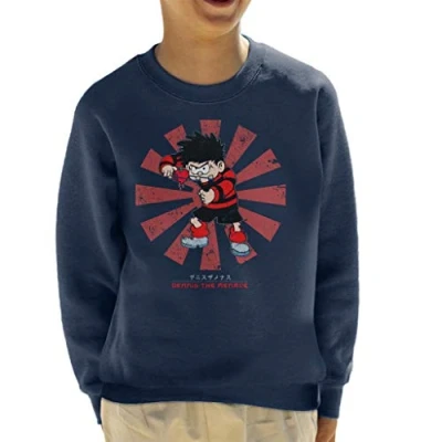 Image of Cloud City 7 Dennis The Menace Retro Japanese Kid&#039;s Sweatshirt Navy Blue