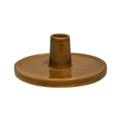 Image of Ivyline Bowen Dinner Candle Holder in Fawn with Stable Base Modern Elegant Home Decoration H5 x D12 cm