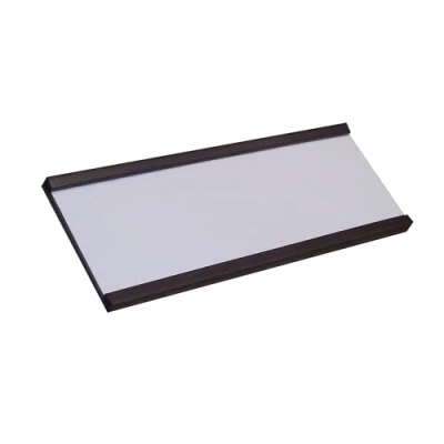 Image of Magnetic Label Holders 30mm High x 70mm Long with Paper Inserts and Plastic Protectors, Metal Holder, Labels, Large Labels for Storage Boxes Pack of 100