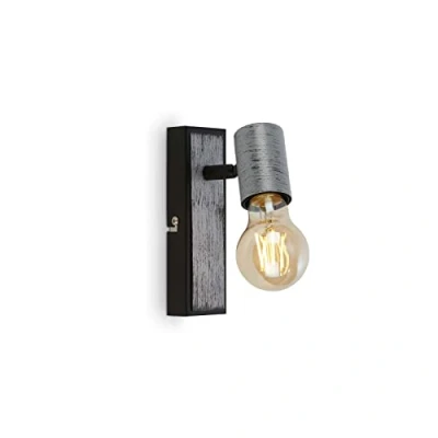 Image of BRILONER Leuchten Vintage Wall Light Swivelling Spotlight 1x E27 Socket Silver Crafted 165 x 50 110 mm