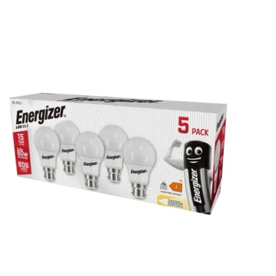 Image of Energizer LED Bulbs 5 Pack GLS BC B22 8.8w = 60w, White, mixed1