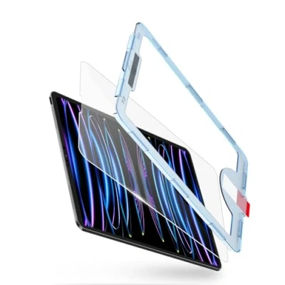 Image of BERSEM Screen Protector Compatible with iPad Pro 12.9 Inch (2022 &amp;2021&amp;2020&amp;2018 Models), Auto Alignment EZ Kit, Tempered Glass, Ultra Clear, Anti Scratch, Case Friendly, 1 Pack