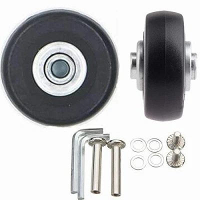 Image of Pair of Luggage Suitcase Replacement Wheels Repair Axles Deluxe Kit (55x18mm)