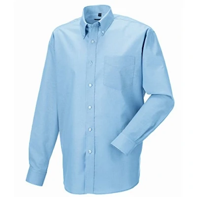Image of Russell Collection Long sleeve Oxford shirt Blue 17