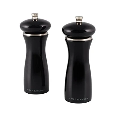 Image of Cole &amp; Mason Precision+ Sherwood Black 165mm Salt Pepper Mill Gift Set