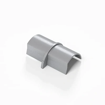Image of D Line Smooth Fit Mini Connector Aluminium Effect Join 2 lengths of 30x15mm Trunking on flat surface 1 Pack, (Mini)
