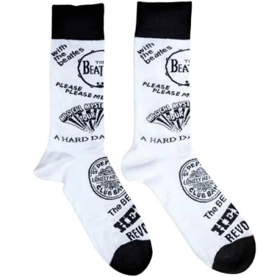Image of SOCKSHOP Music Collection 1 Pair The Beatles Cotton Socks Albums 7 11 Unisex