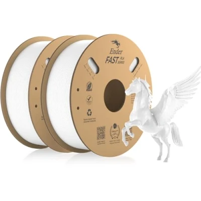 Image of Creality Fast PLA Filament, White Filament 1.75mm 2KG, 3D Printer Dimensional Accuracy +/ 0.03 mm, Printing Materials for Most Printers, 2 Rolls