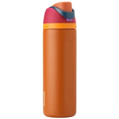 Image of Owala FreeSip Insulated Stainless Steel Water Bottle with Straw for Sports and Travel, BPA Free, 24 oz, Plum/Brown (Gemstone Chic)