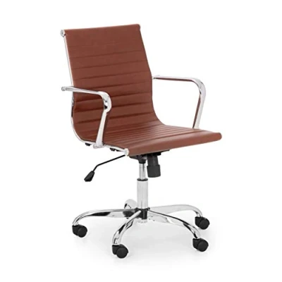 Image of Julian Bowen Gio Office Chair Brown &amp; Chrome Chairs