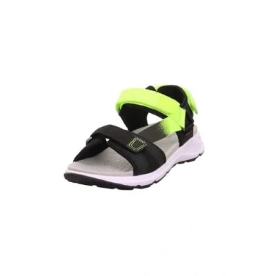 Image of Superfit Boy&#039;s Criss Cross Sandal, Black/Yellow 0010, 10 UK Child