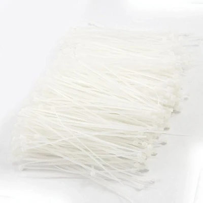 Image of Pack of 1000 White Plastic Zip Cable Ties for Wrapping 75 mm x 2