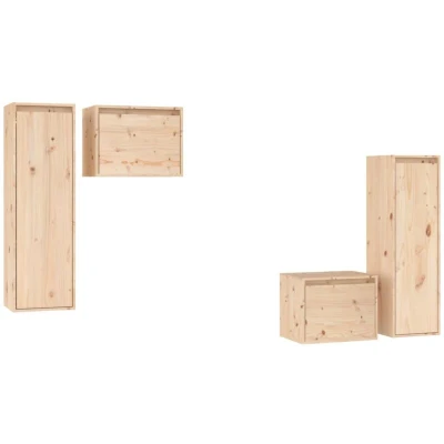 Image of vidaXL TV Cabinets 4 pcs Solid Wood Pine