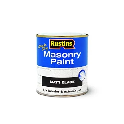 Image of RUSTINS Masonry Paint Matt Black 500ml