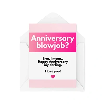 Image of Funny Anniversary Cards Blowjob Greeting Card Joke for Girlfriend Or Boyfriend Love Witty Humour Novelty Banter Fun CBH107