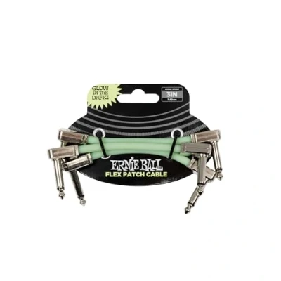 Image of Ernie Ball Flex Patch Cable 3in Glow in Dark 3 Pack
